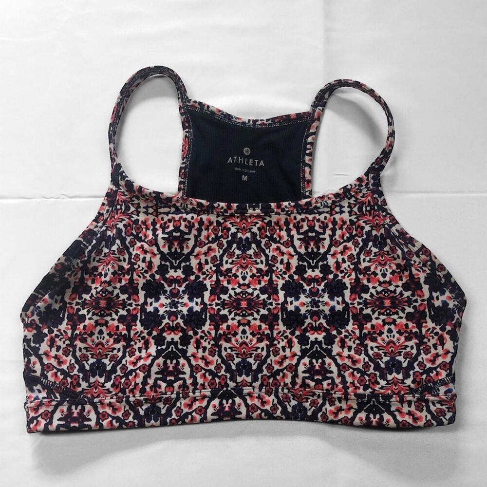 Athleta Sports Bra Built Ins Not Included Floral Racerback